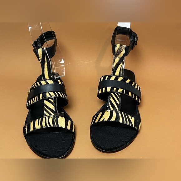 Naturalized 27 EDIT Elva calf hair and Leather Sandals Black and Brown size 9 - Picture 2 of 9